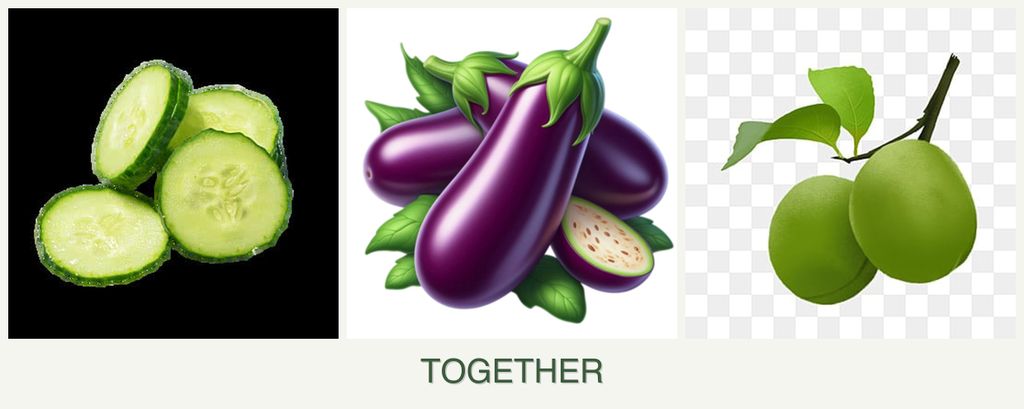 Can you plant cucumbers, eggplant and plums together?