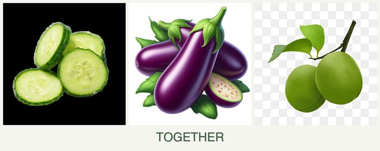 Can you plant cucumbers, eggplant and plums together?