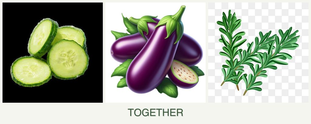 Can you plant cucumbers, eggplant and rosemary together?