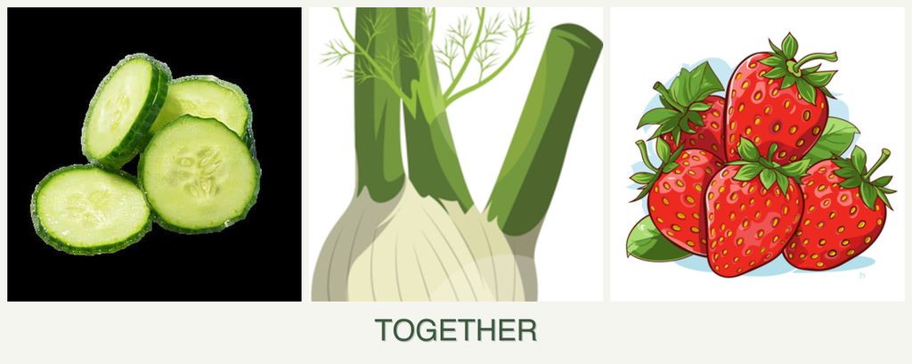 Can you plant cucumbers, fennel and strawberries together?