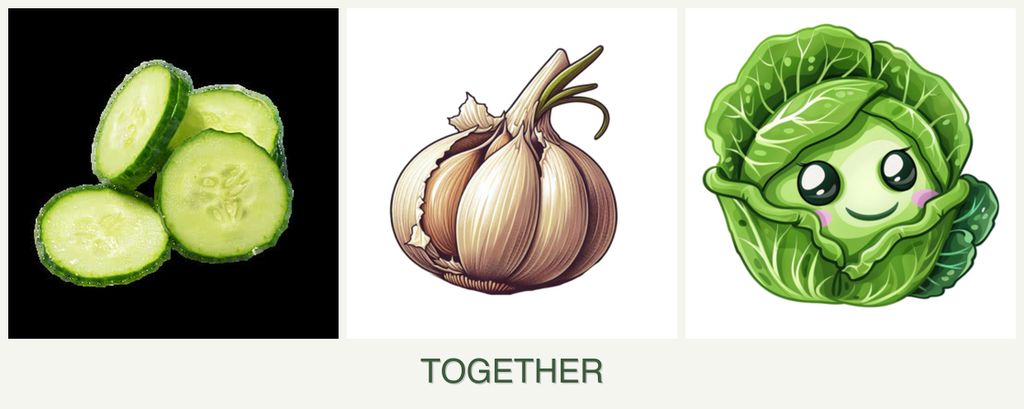 Can you plant cucumbers, garlic and cabbage together?