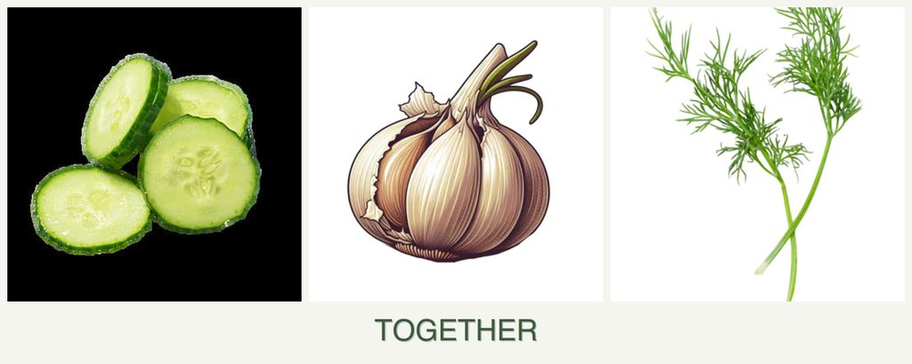 Can you plant cucumbers, garlic and dill together?