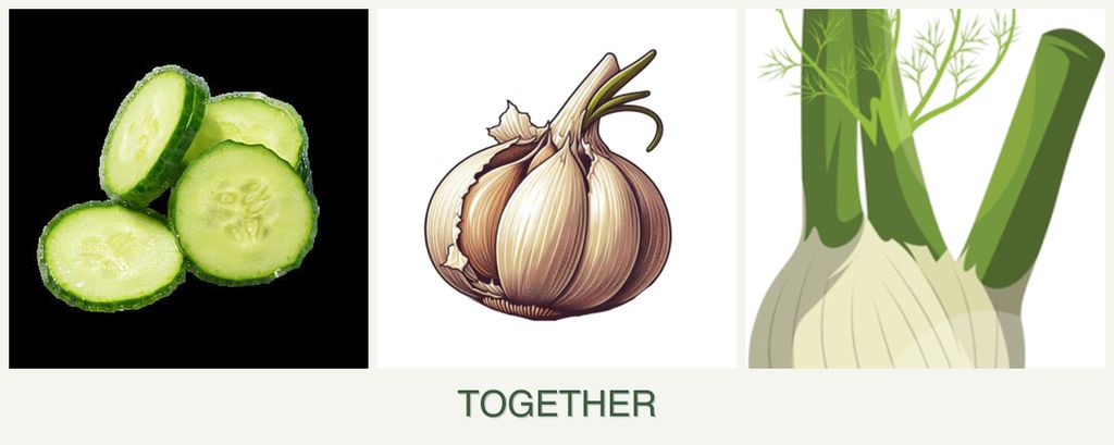 Can you plant cucumbers, garlic and fennel together?