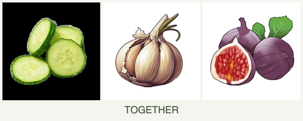 Can you plant cucumbers, garlic and figs together?