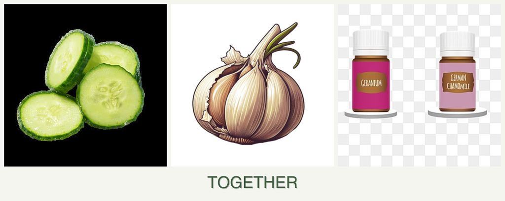 Can you plant cucumbers, garlic and geraniums together?