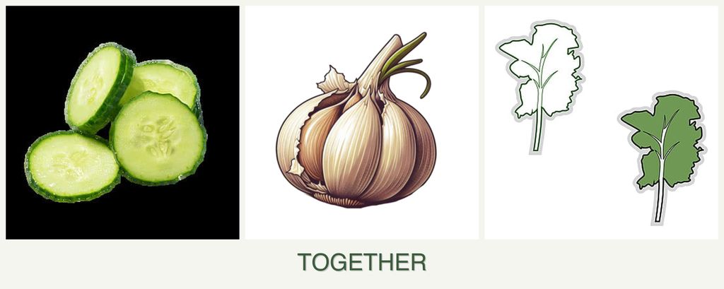 Can you plant cucumbers, garlic and kale together?