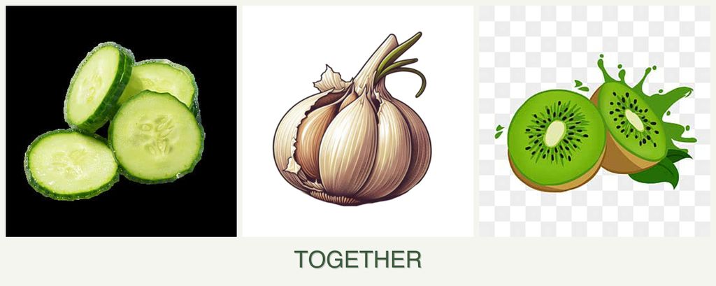 Can you plant cucumbers, garlic and kiwi together?