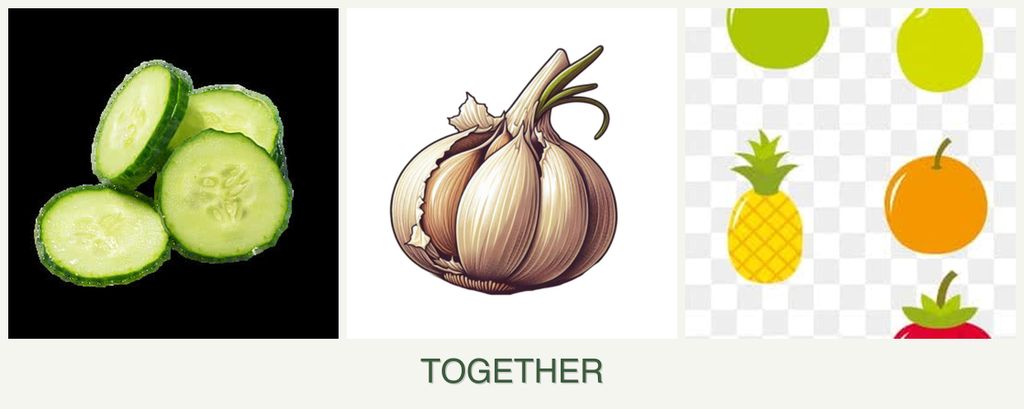 Can you plant cucumbers, garlic and pears together?