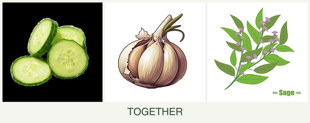 Can you plant cucumbers, garlic and sage together?