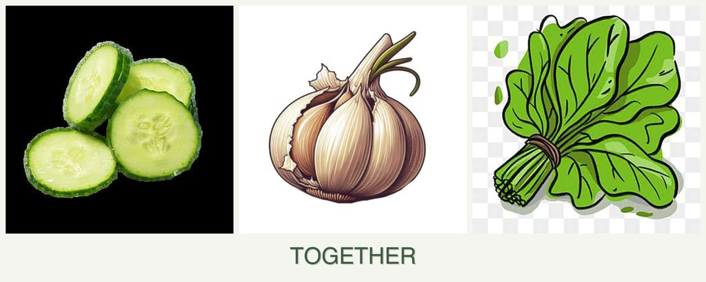 Can you plant cucumbers, garlic and spinach together?