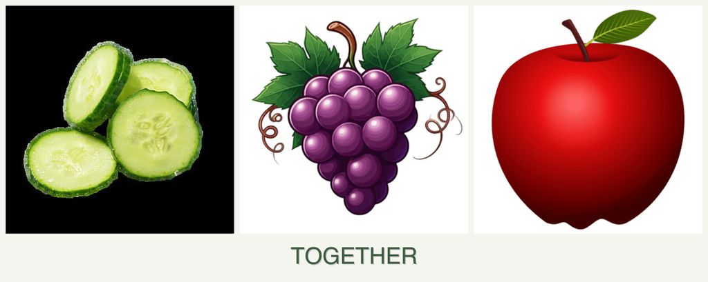 Can you plant cucumbers, grapes and apples together?