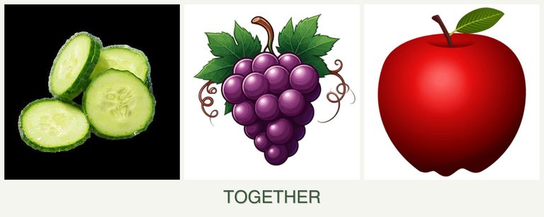 Can you plant cucumbers, grapes and apples together?