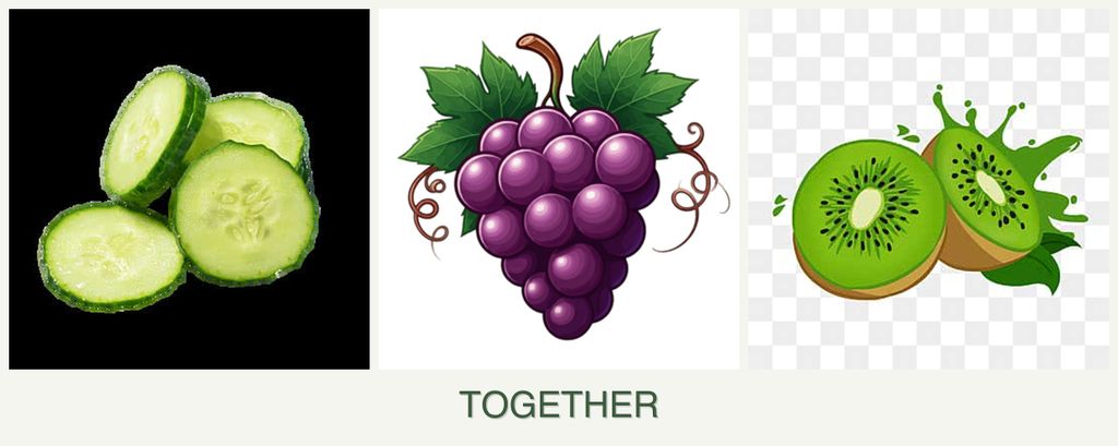 Can you plant cucumbers, grapes and kiwi together?
