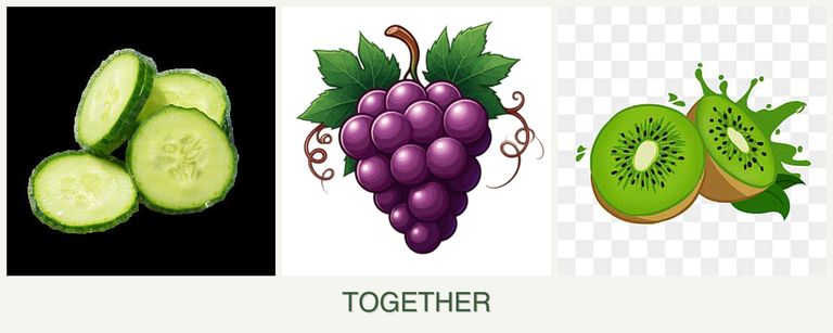 Can you plant cucumbers, grapes and kiwi together?