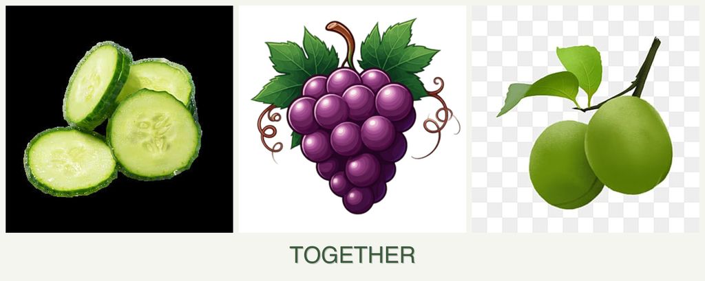Can you plant cucumbers, grapes and plums together?