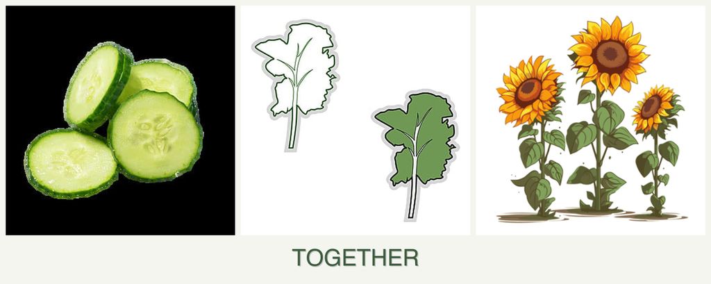 Can you plant cucumbers, kale and sunflowers together?