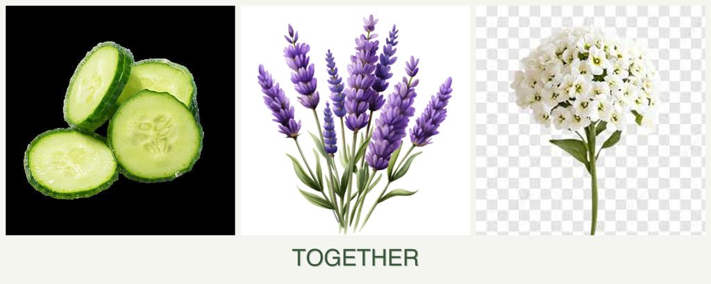 Can you plant cucumbers, lavender and alyssum together?