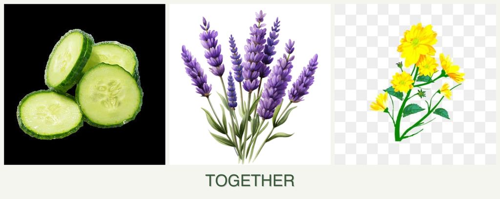Can you plant cucumbers, lavender and calendula together?