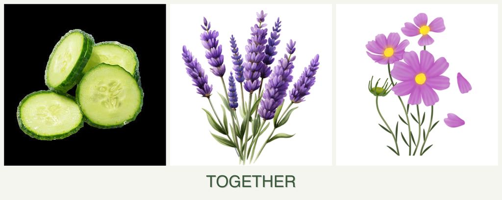 Can you plant cucumbers, lavender and cosmos together?