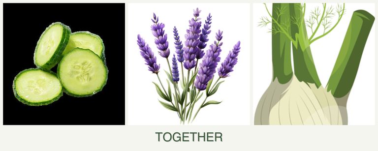 Can you plant cucumbers, lavender and fennel together?