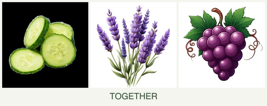 Can you plant cucumbers, lavender and grapes together?
