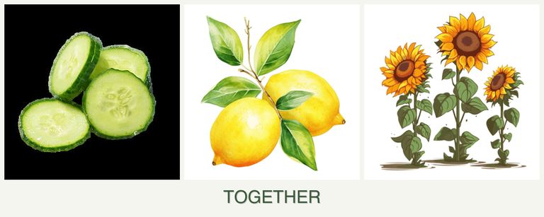 Can you plant cucumbers, lemons and sunflowers together?