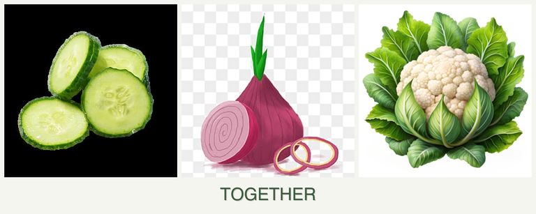 Can you plant cucumbers, onions and cauliflower together?