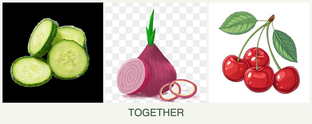Can you plant cucumbers, onions and cherries together?