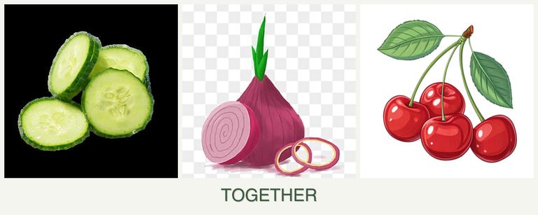 Can you plant cucumbers, onions and cherries together?