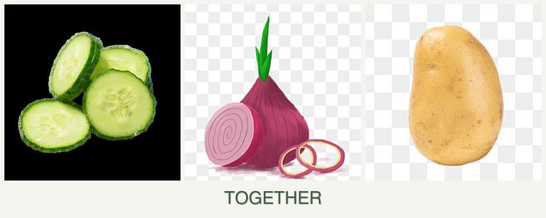 Can you plant cucumbers, onions and potatoes together?