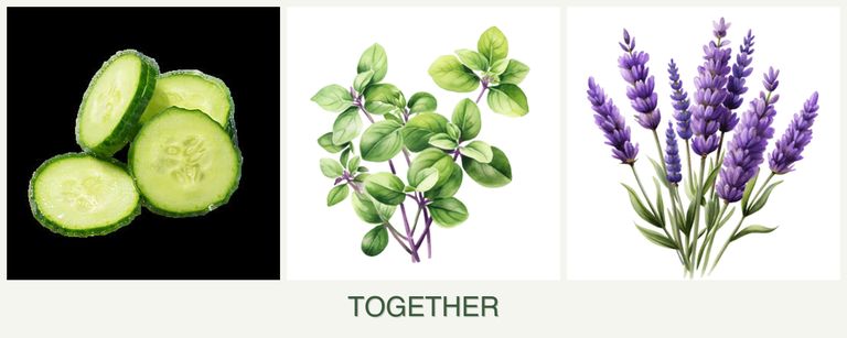 Can you plant cucumbers, oregano and lavender together?