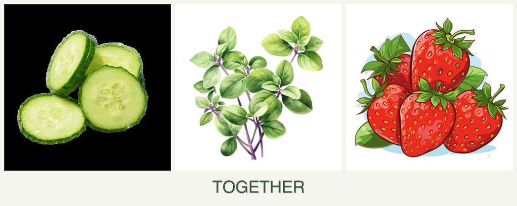 Can you plant cucumbers, oregano and strawberries together?