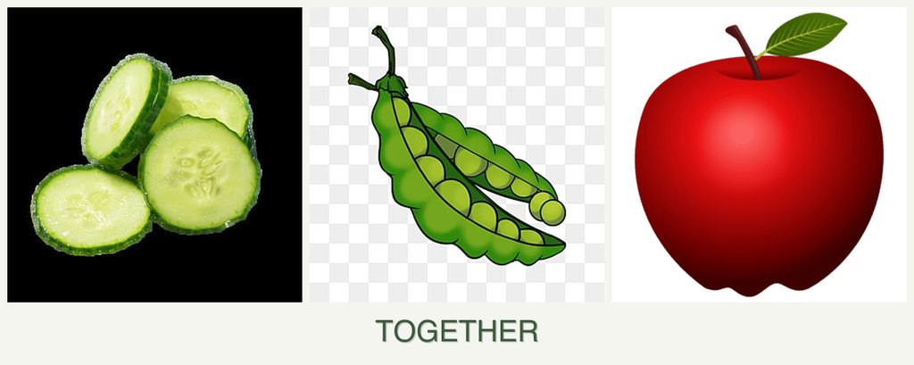 Can you plant cucumbers, peas and apples together?
