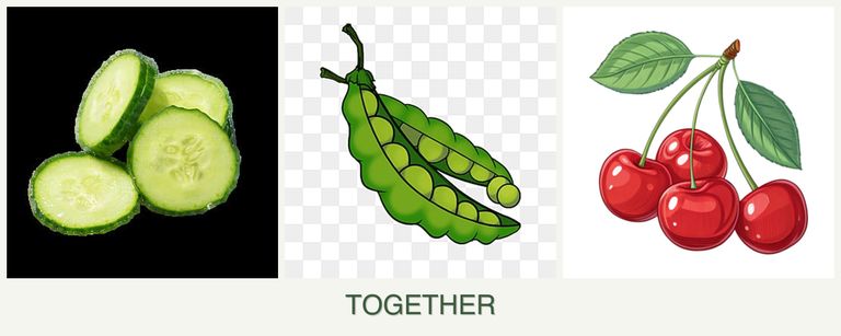 Can you plant cucumbers, peas and cherries together?