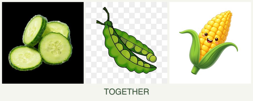 Can you plant cucumbers, peas and corn together?