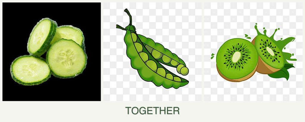 Can you plant cucumbers, peas and kiwi together?
