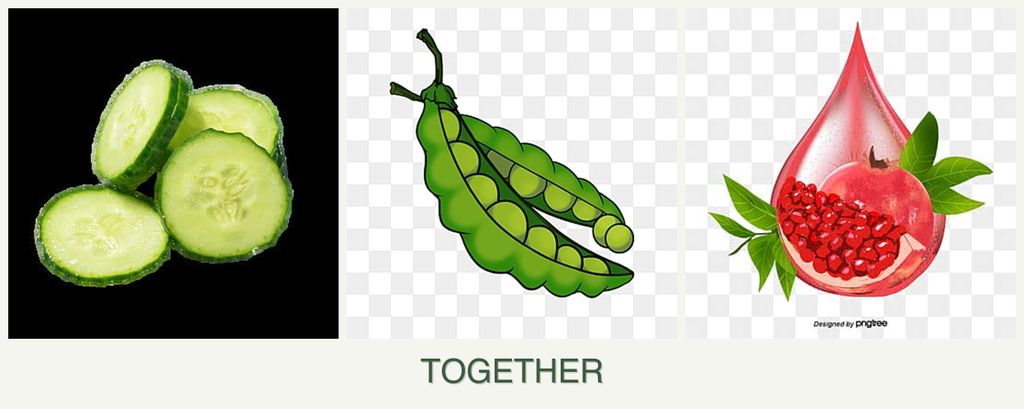 Can you plant cucumbers, peas and pomegranates together?