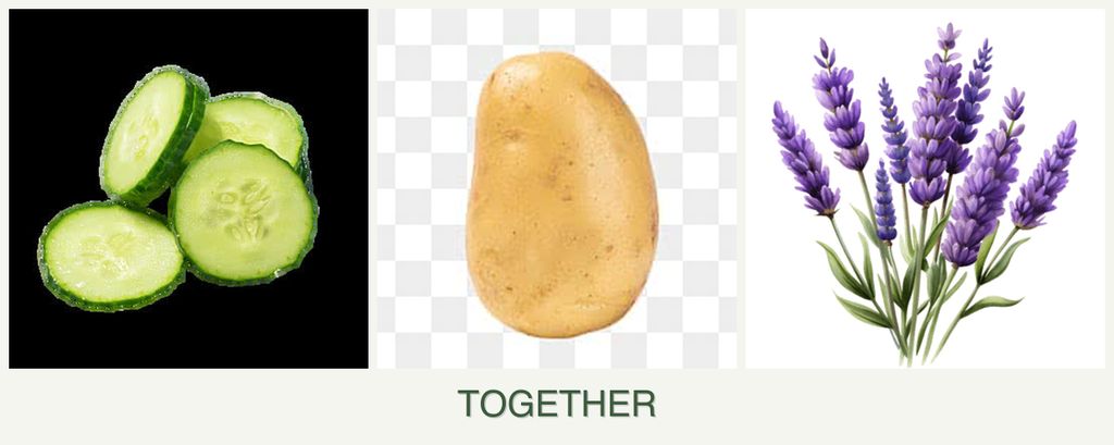 Can you plant cucumbers, potatoes and lavender together?