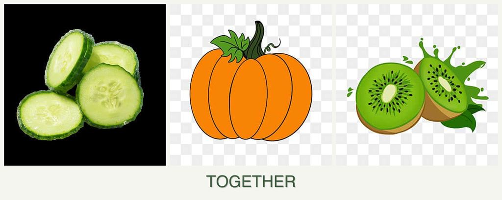 Can you plant cucumbers, pumpkin and kiwi together?