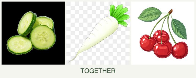Can you plant cucumbers, radishes and cherries together?