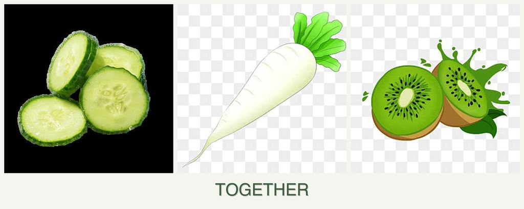 Can you plant cucumbers, radishes and kiwi together?