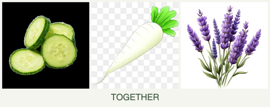 Can you plant cucumbers, radishes and lavender together?