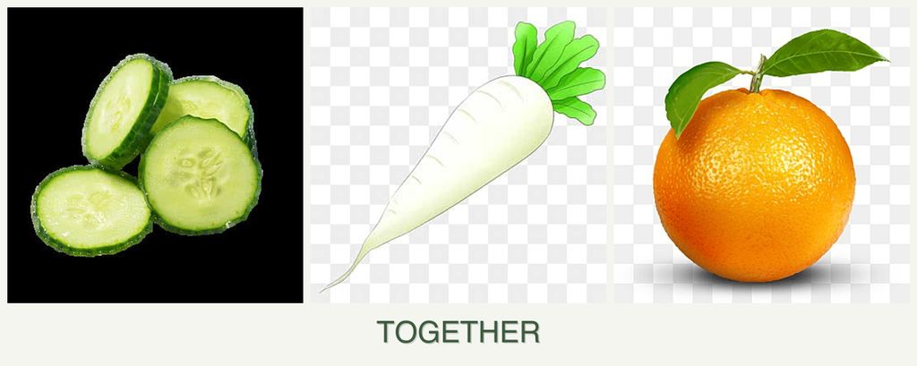 Can you plant cucumbers, radishes and oranges together?