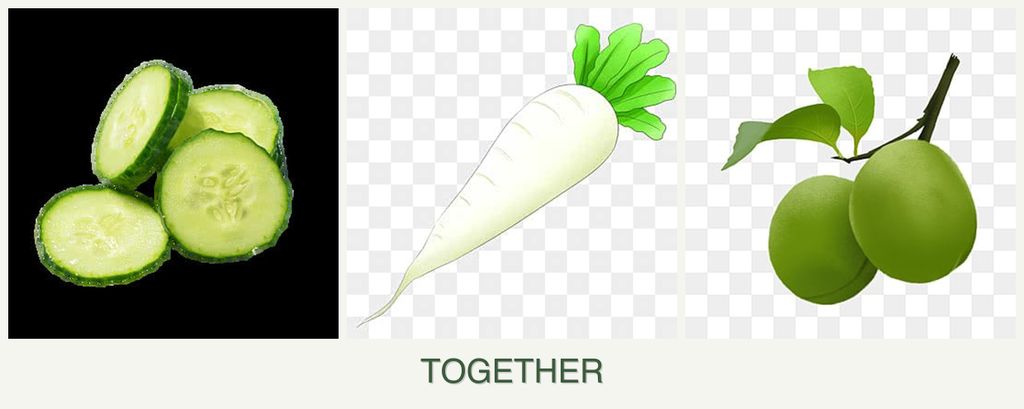 Can you plant cucumbers, radishes and plums together?