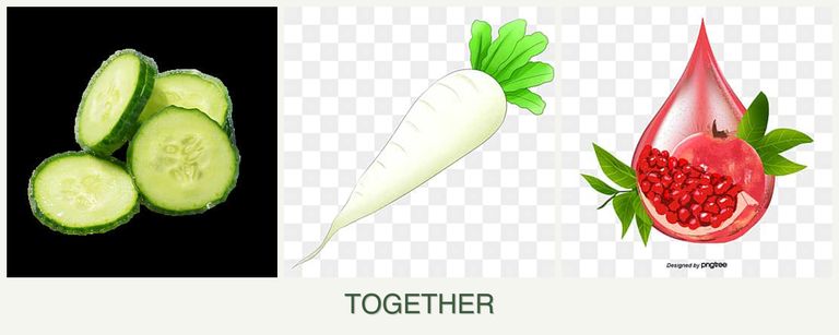 Can you plant cucumbers, radishes and pomegranates together?