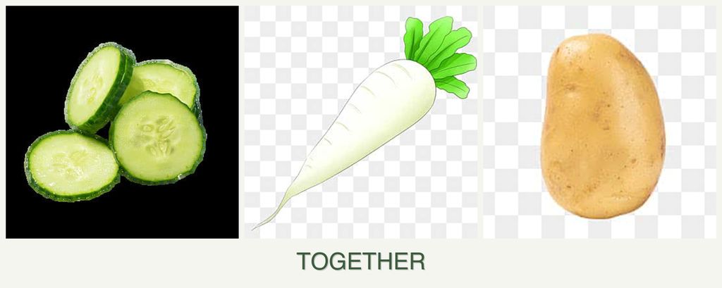 Can you plant cucumbers, radishes and potatoes together?