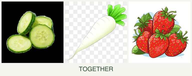 Can you plant cucumbers, radishes and strawberries together?