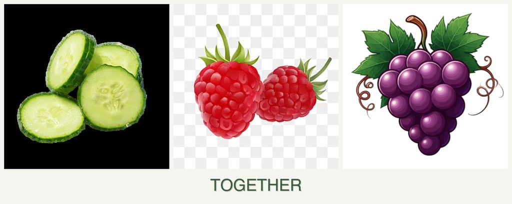 Can you plant cucumbers, raspberries and grapes together?