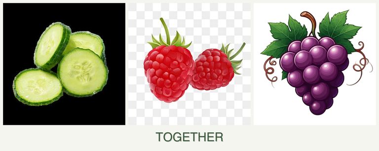 Can you plant cucumbers, raspberries and grapes together?