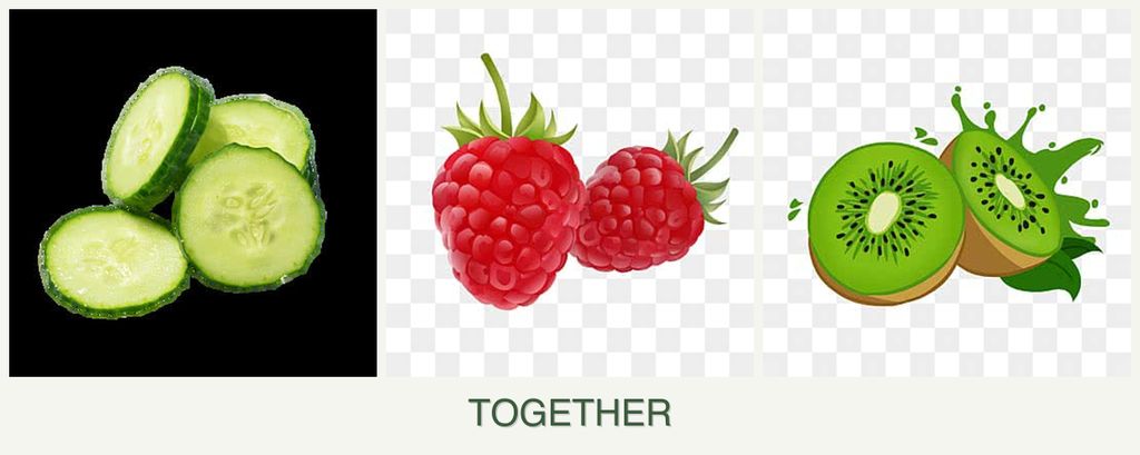 Can you plant cucumbers, raspberries and kiwi together?